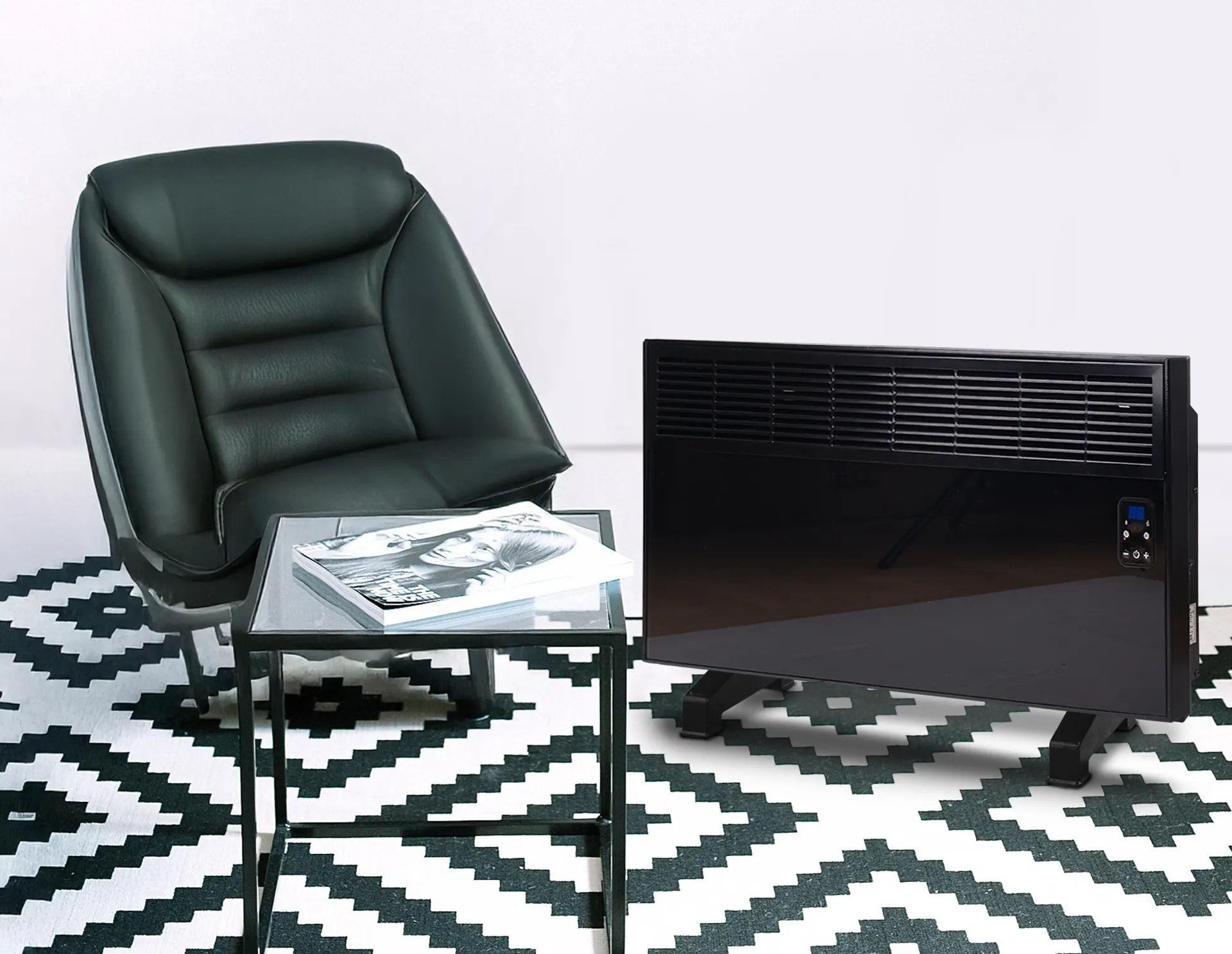 EPK 2500 Watt Dijital Konvektör Isıtıcı Camlı Siyah