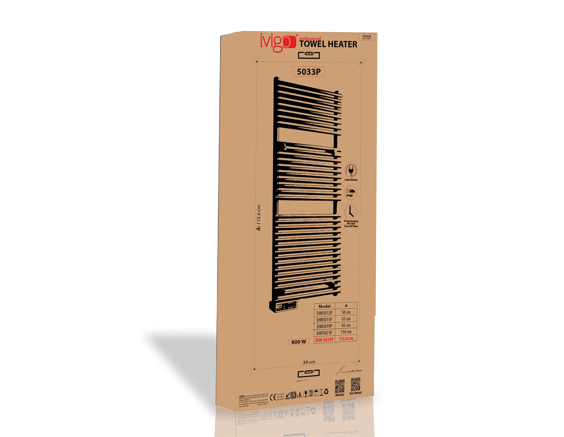 EHR 600 Watt Profesyonel Havlu Isıtıcı Beyaz