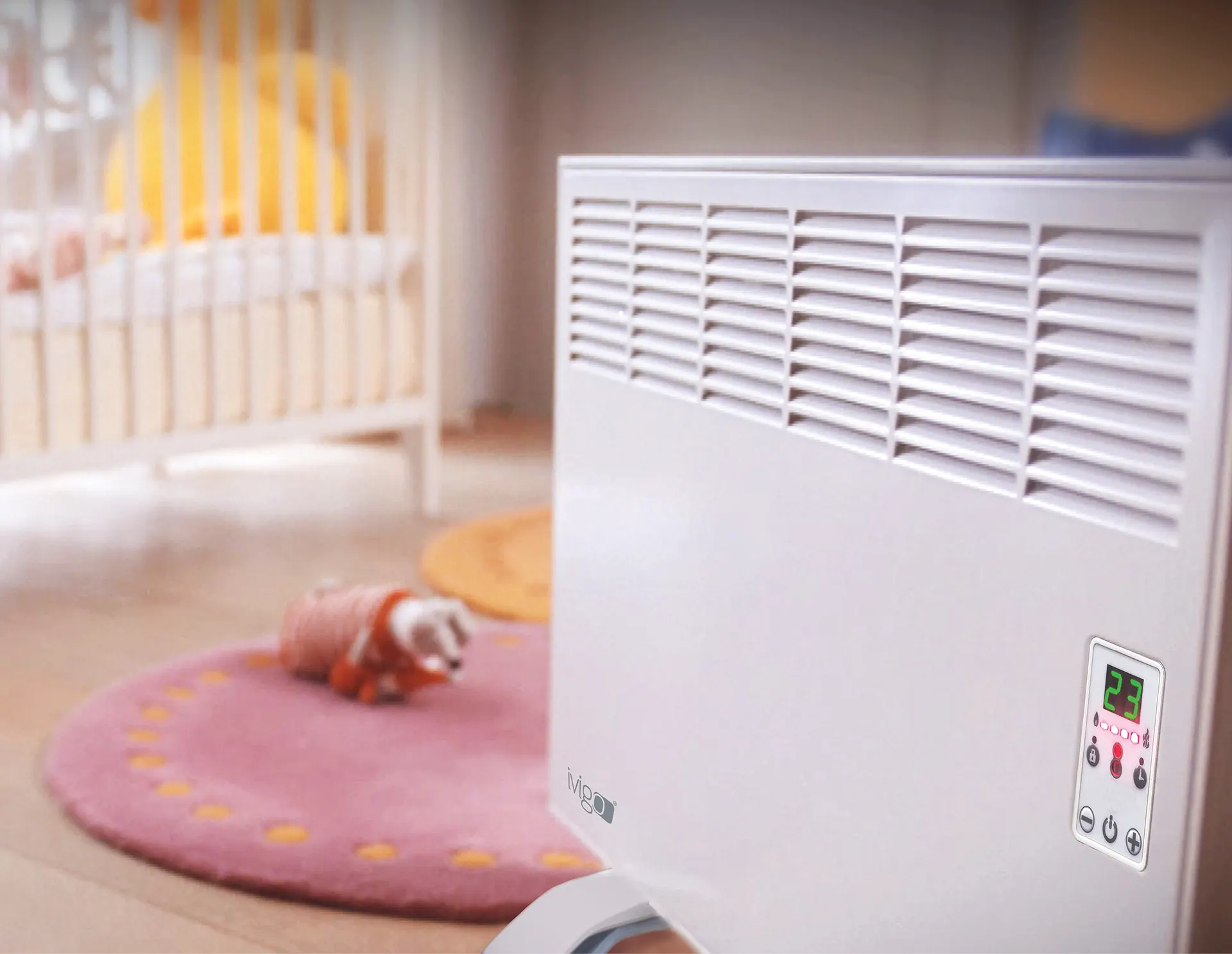 EPK 1000 Watt Dijital Konvektör Isıtıcı Beyaz Ayak + Askılı