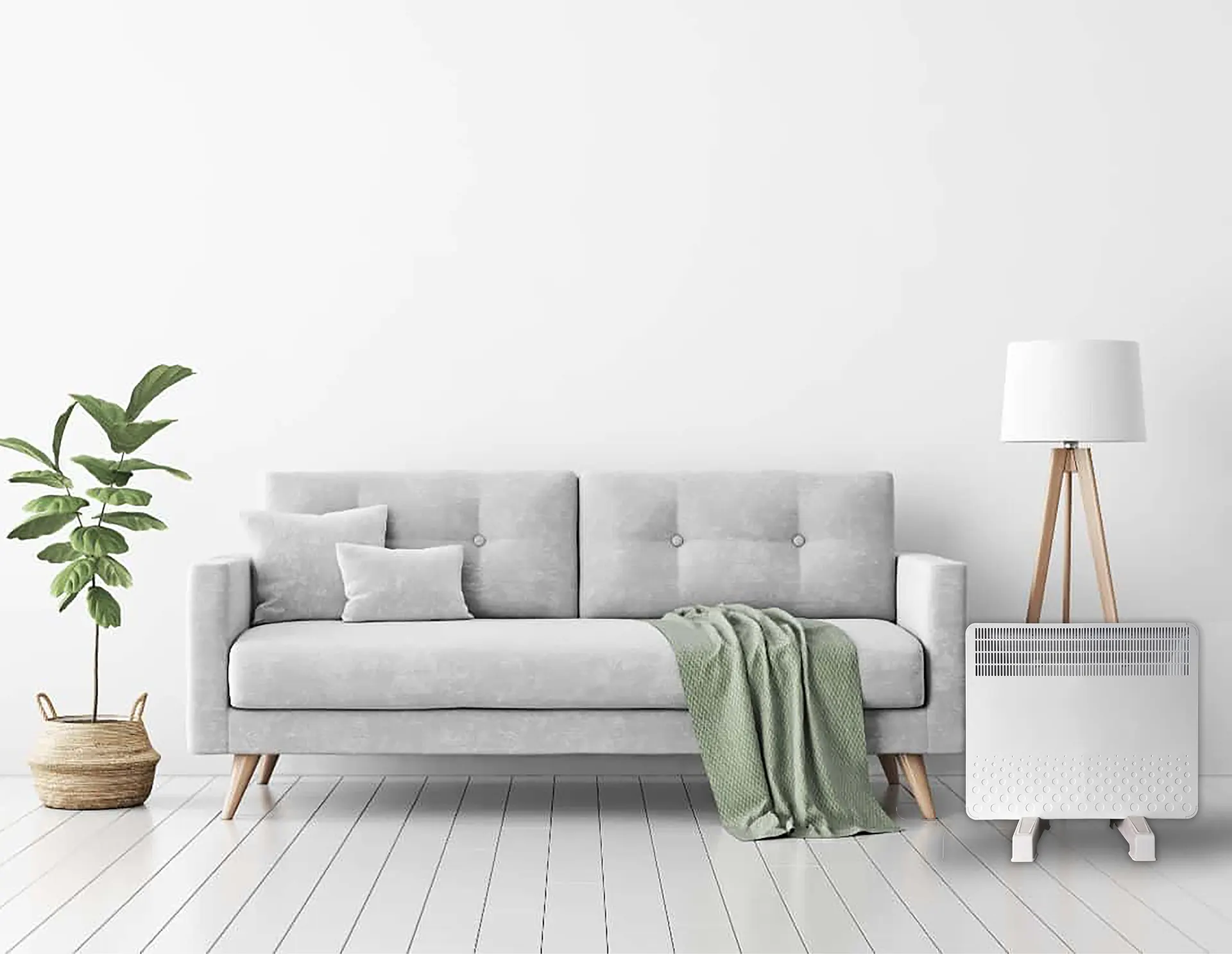 KIP 1000 Watt Dijital Konvektör Isıtıcı Beyaz Ayaklı