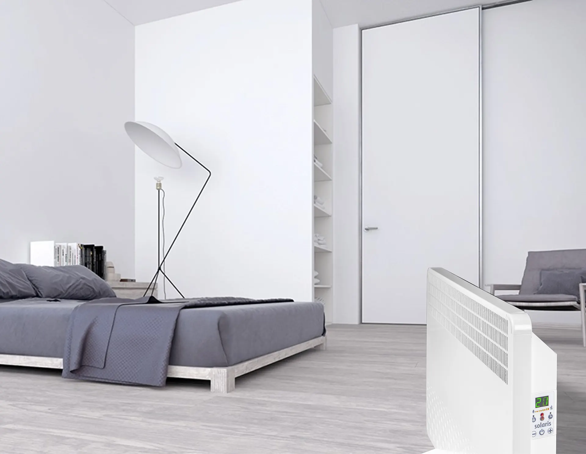 KIP 2500 Watt Dijital Konvektör Isıtıcı Beyaz Ayaklı