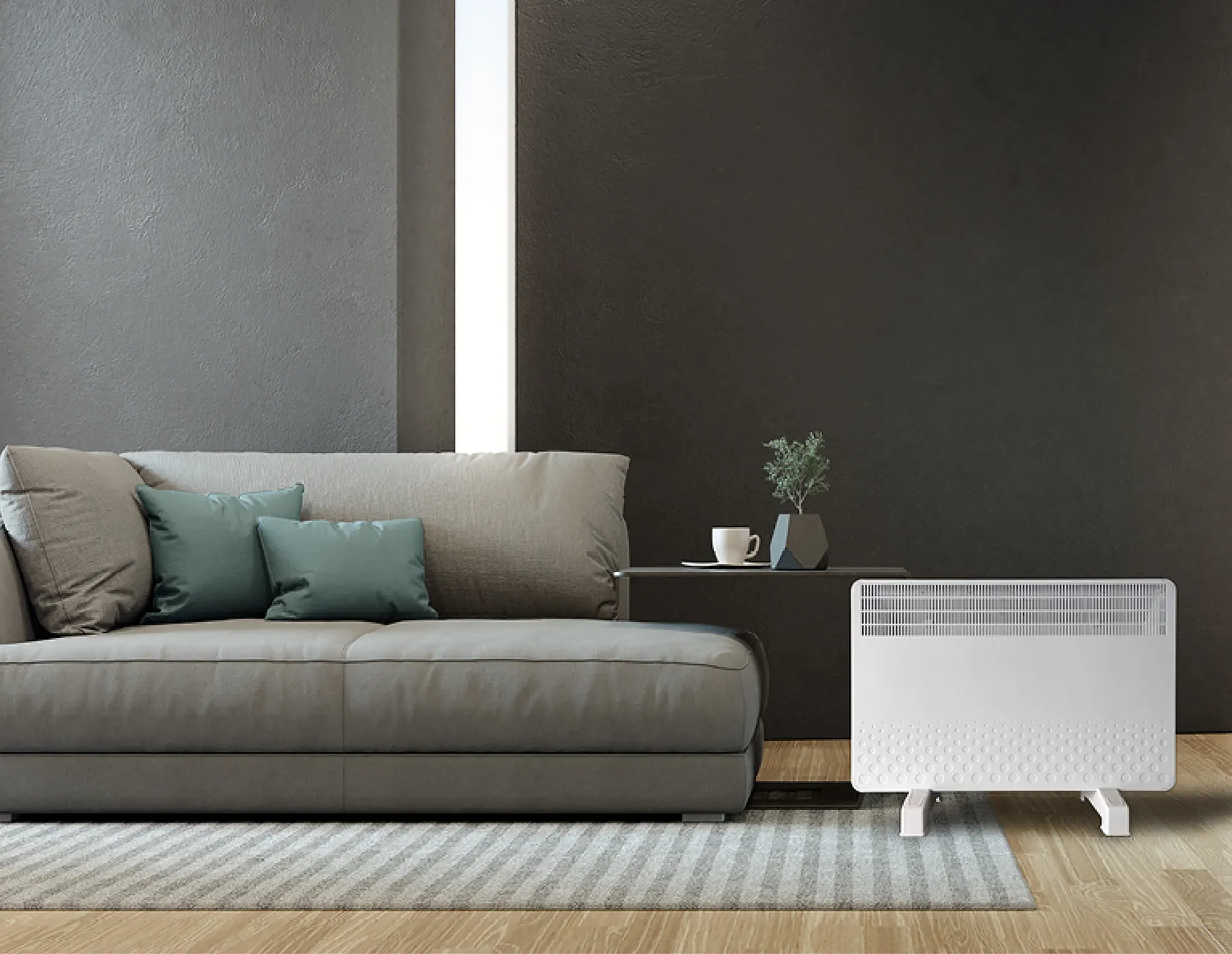 KIP 2000 Watt Manuel Konvektör Isıtıcı Beyaz Ayaklı
