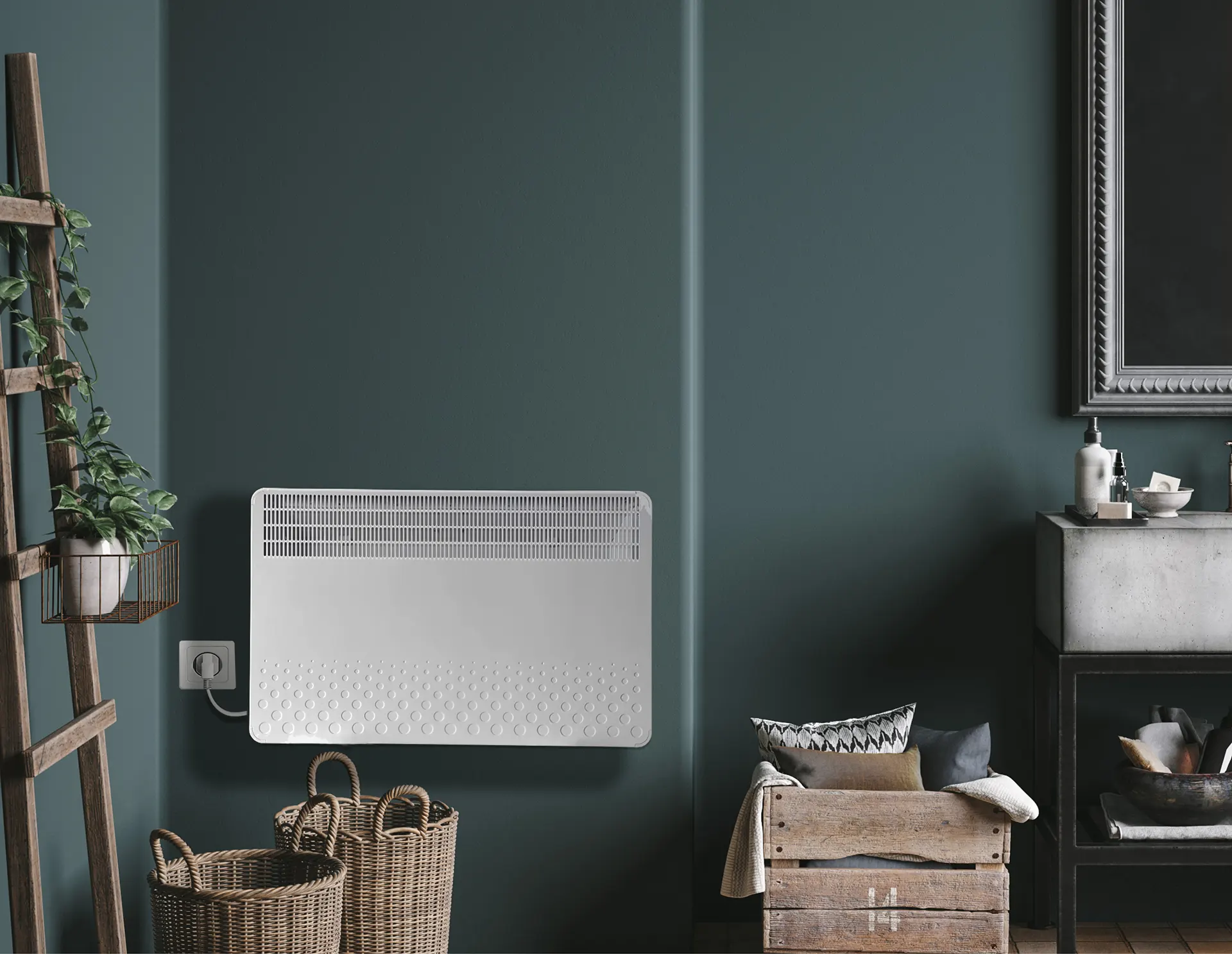 KIP 2000 Watt Manuel Konvektör Isıtıcı Beyaz Ayak + Askılı