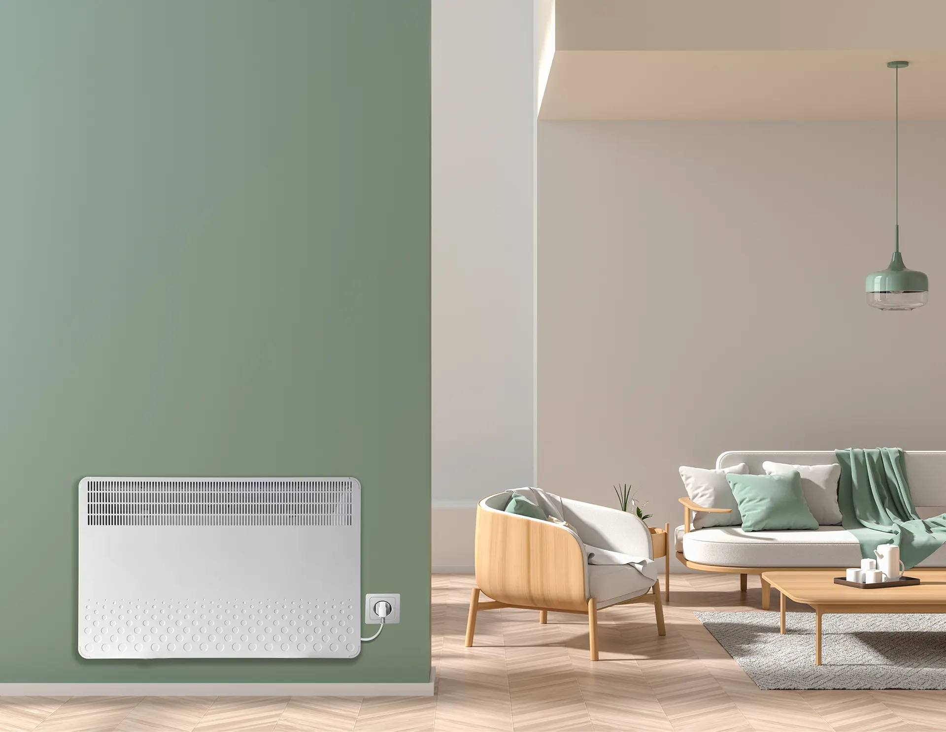 KIP 2500 Watt Manuel Konvektör Isıtıcı Beyaz Ayak + Askılı