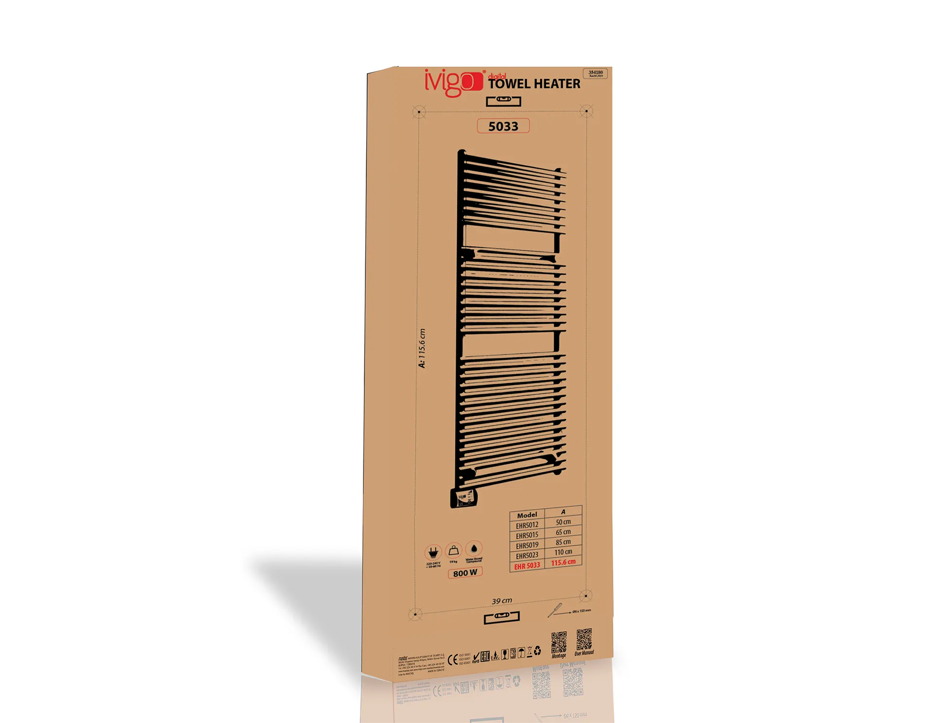 İVİGO EHR 800 Watt Dijital Havlu Isıtıcı Beyaz